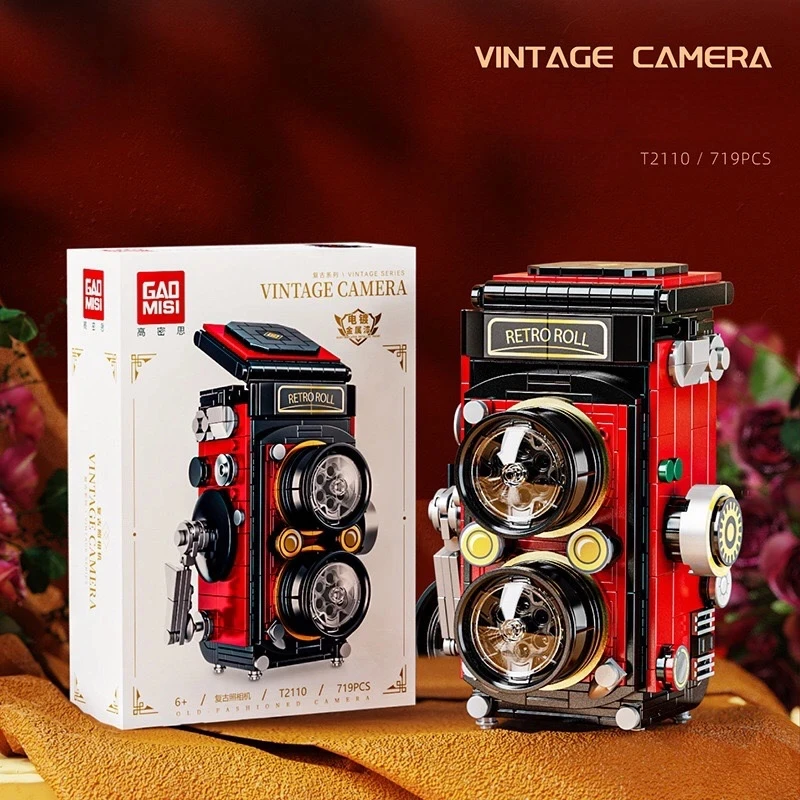 New Building Blocks Toy Retro Film Camera Typewriter, Clock, Radio Creative Ideas Ornaments Collection Model Toy Gift Kid Aldult