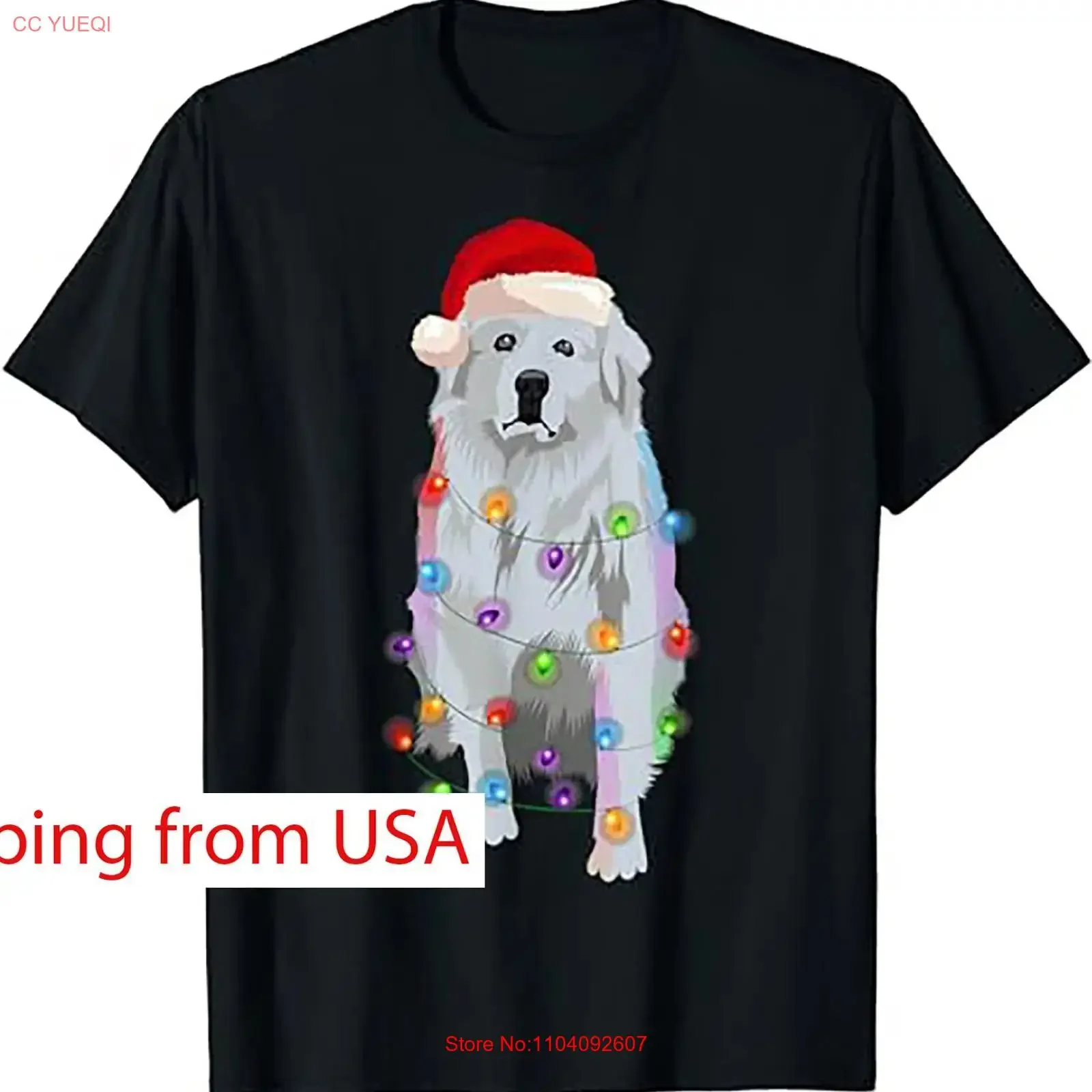 Great Pyrenees Christmas Lights Xmas Patou Pyrenean T Shirt vintage Washed graphic Soft Stylish Breathable Unisex streetwear