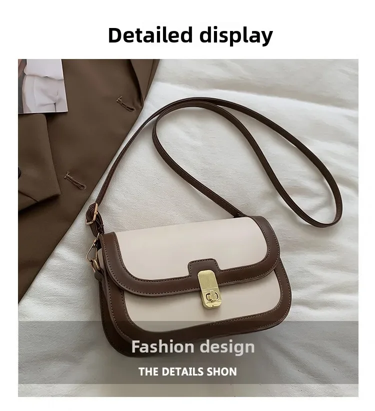 Damen-Umhängetasche, Damen-Mode, Retro-Unterarmtasche, kleine quadratische Tasche, beliebte Herbst-Schultertasche, Umhängetasche – Detail 1