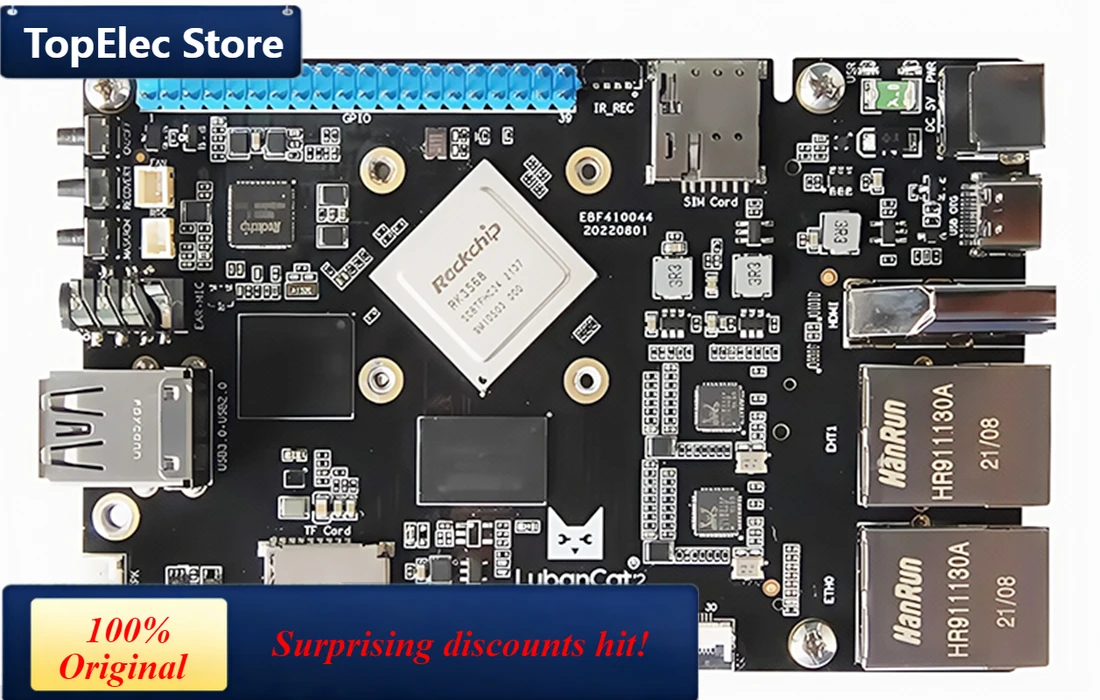 TopElec Wildfire Luban Cat 2 Card Computer RK3568 Development Board Linux Learning Board Benchmarking Raspberry Pi