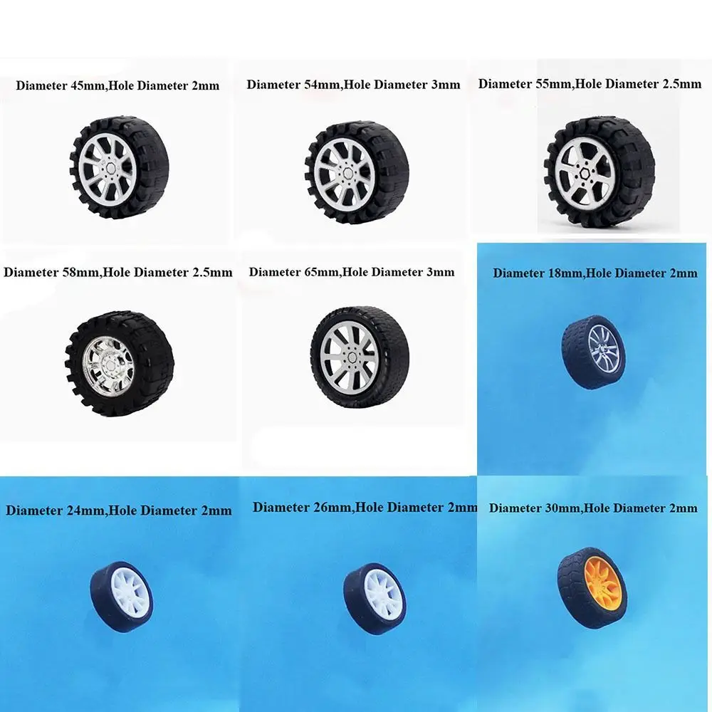 4pcs/set Four-wheel Toy Drive Car Plastic Wheel Diameter 30 Holes 2mm Mini Rubber Wheels Model DIY Toys Parts - Image 5