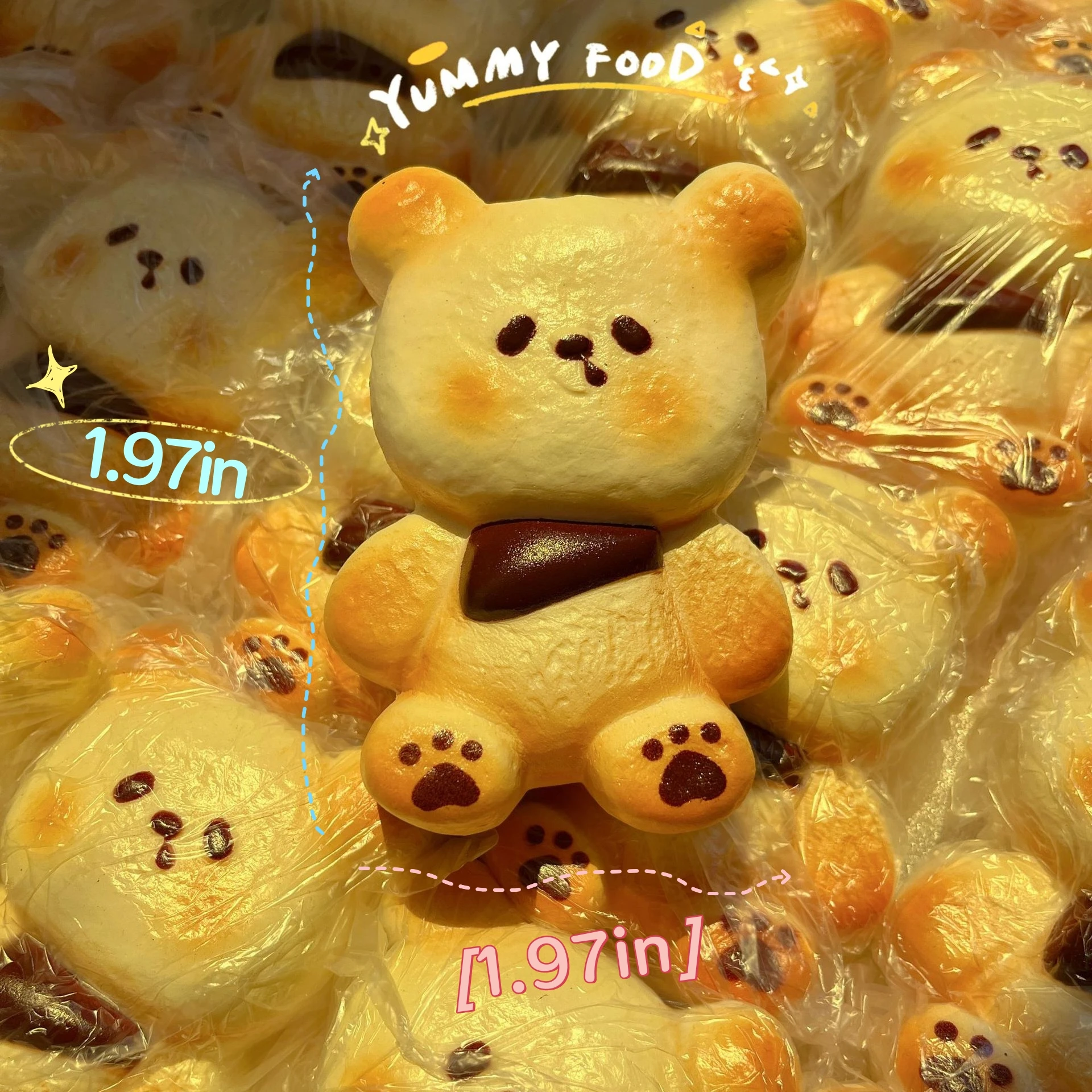

Slow Rebound Bread Bear Squishy Toys PU Stress Relief Soft Sensory Toys Kids Adult Christmas Decompression Anti-stress Gifts