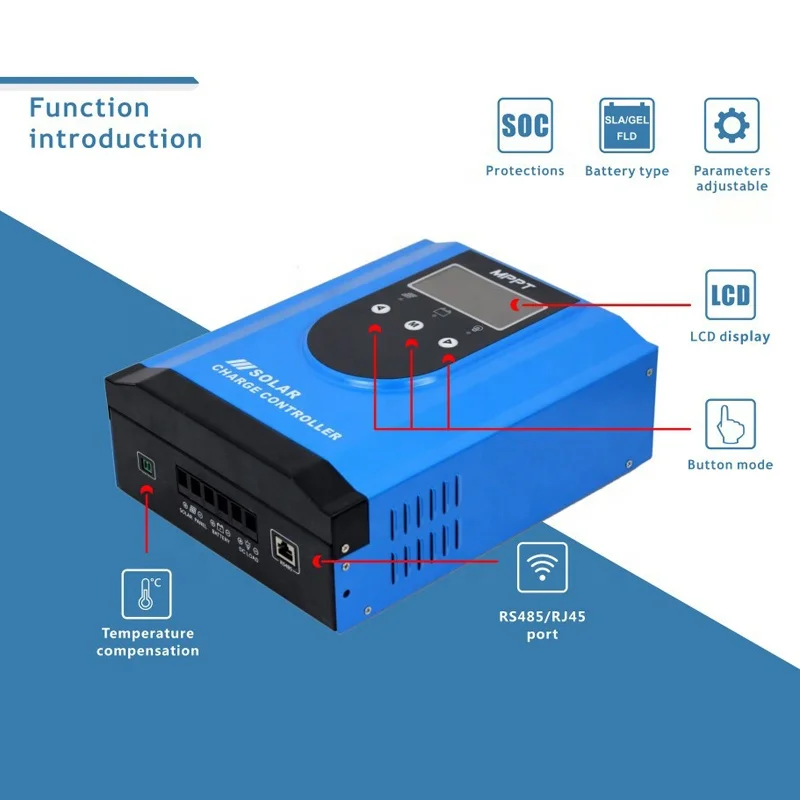 Off Grid MPPT Solar Charge Controller Auto 12V 24V 36V 48V 30A 40A 50A 60A 80A 100A controlador de carga LCD Display Charger