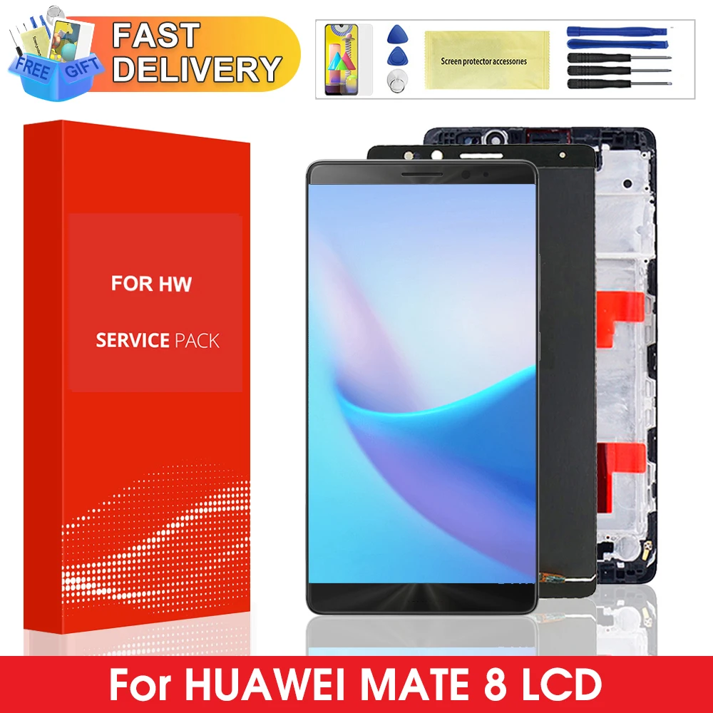 �cran d'affichage pour Huawei Mate 8 LCD �cran tactile H�bergements eur assembl�e avec cadre pour Huawei Mate 8 �cran NXT-L29