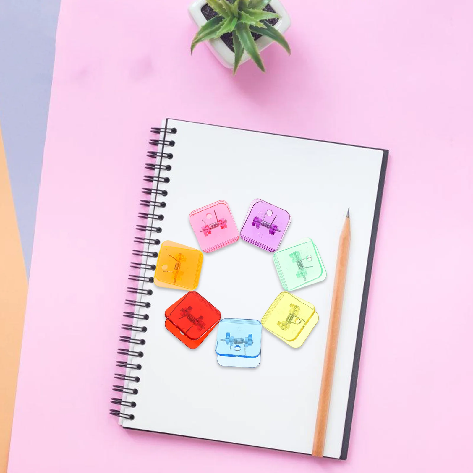 14 Pcs Transparent Folder Binder Clips Trumpet Stationery Journal Photo Paper Portable Work