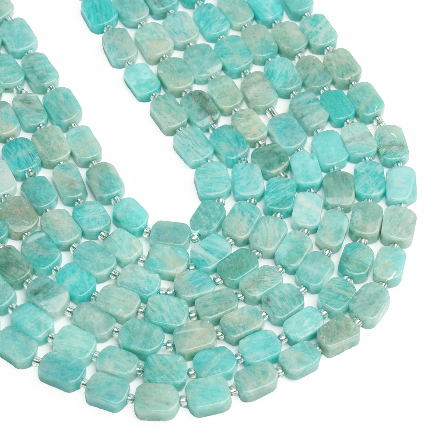 8x12mm Rectangle Shape Beads Natural Amazonite Stone Beads for Jewelry Making Diy Bracelet Necklace Beading Accessories