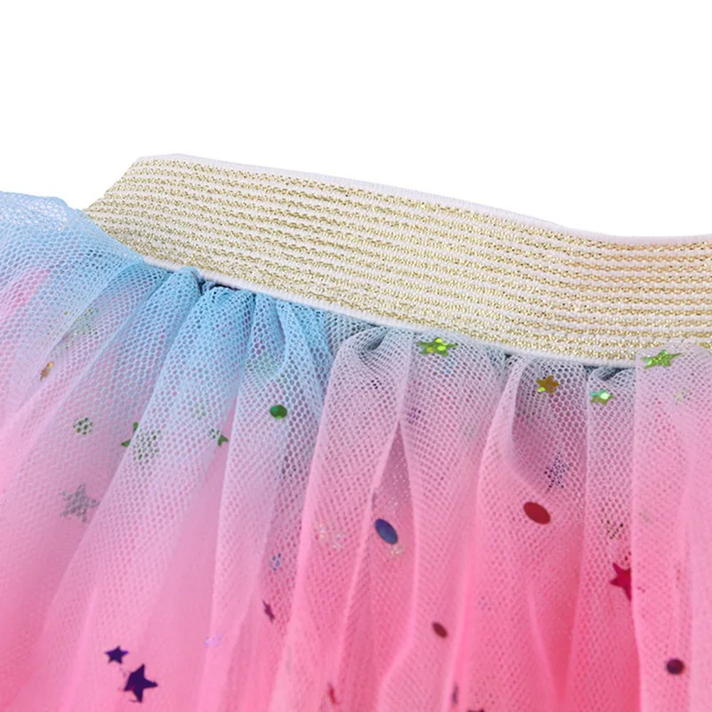 2-6 Years Children Girls Multi-layer Rainbow Skirt Princess Short Yarn Tutu Fluffy Elastic Waist Assorted Color A-line Skirts