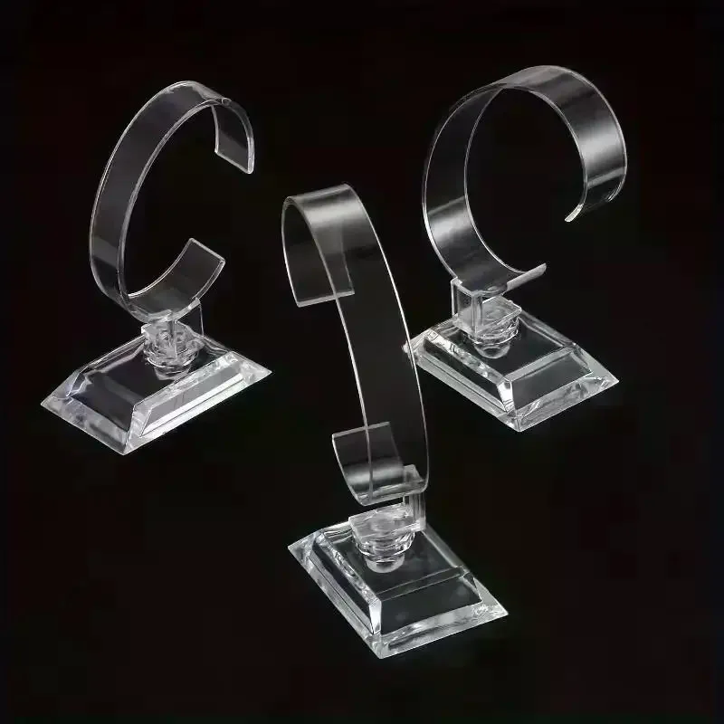 5pcs Watch Display Stand, C Circle Transparent Holder Counter Stand, Watch Bracelet Display Props, Ideal Choice For Gifts