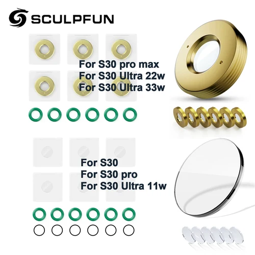 Imagen 2 del producto SCULPFUN 6 uds lente para S30 Ultra 11W 22W 33W / S30 / S30 Pro / S30 Pro Max accesorios de máquina de grabado láser lente de módulo láser