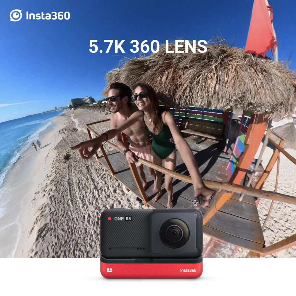 Insta360 ONE RS – Waterproof 4K 60fps Action Camera & 5.7K 360 Camera with Interchangeable Lenses, Twin/ 1-Inch/ 4K Edition