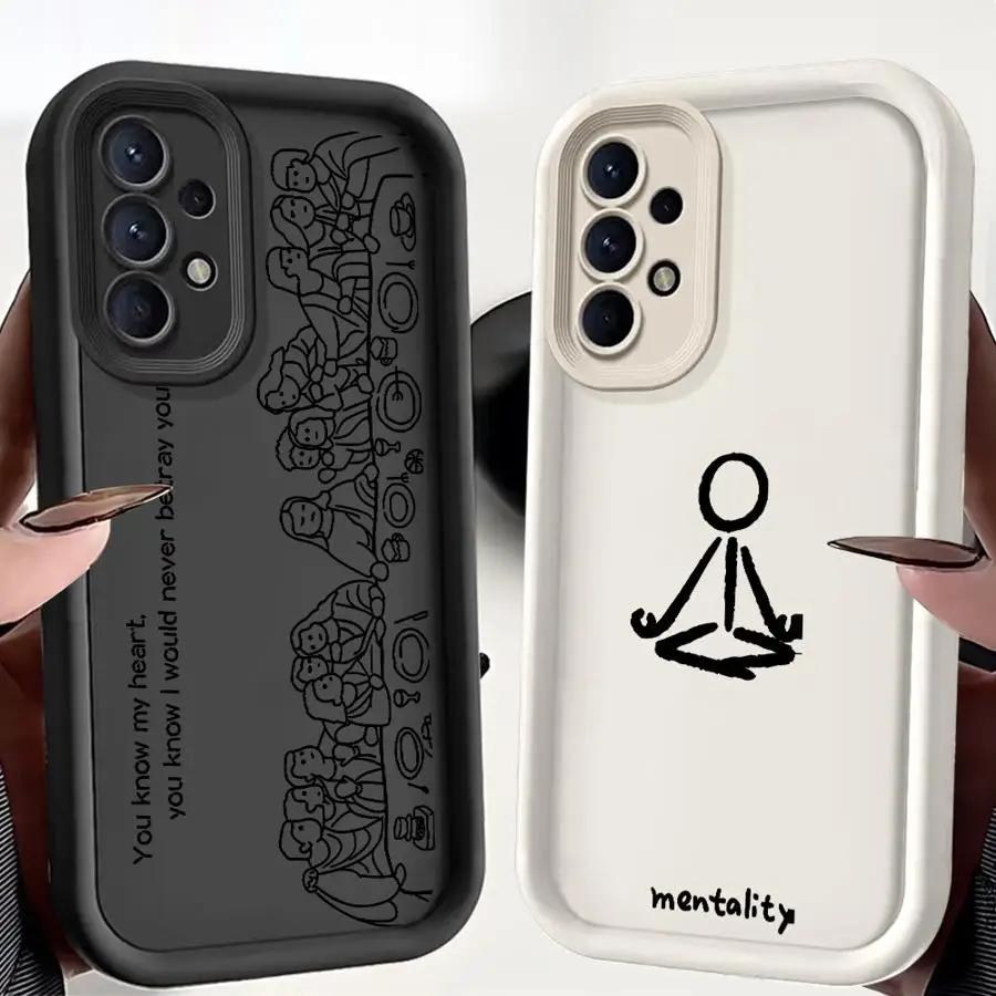 حافظة لهاتف سامسونج جالاكسي A15 A52 A35 A73 A25 A55 A72 A71 A06 A54 A51 A53 غطاء ناعم آخر العشاء من خطوط الرسوم المتحركة