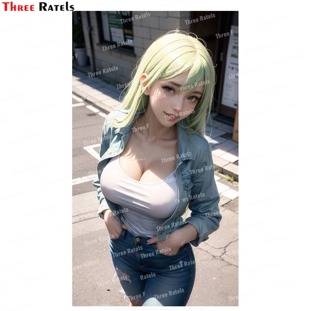 Three Ratels WF200 Sexy Big Chest Anime Gir Wall Sticker For laptop Luggage Bedroom Wall Toilet Decoration Home Decor