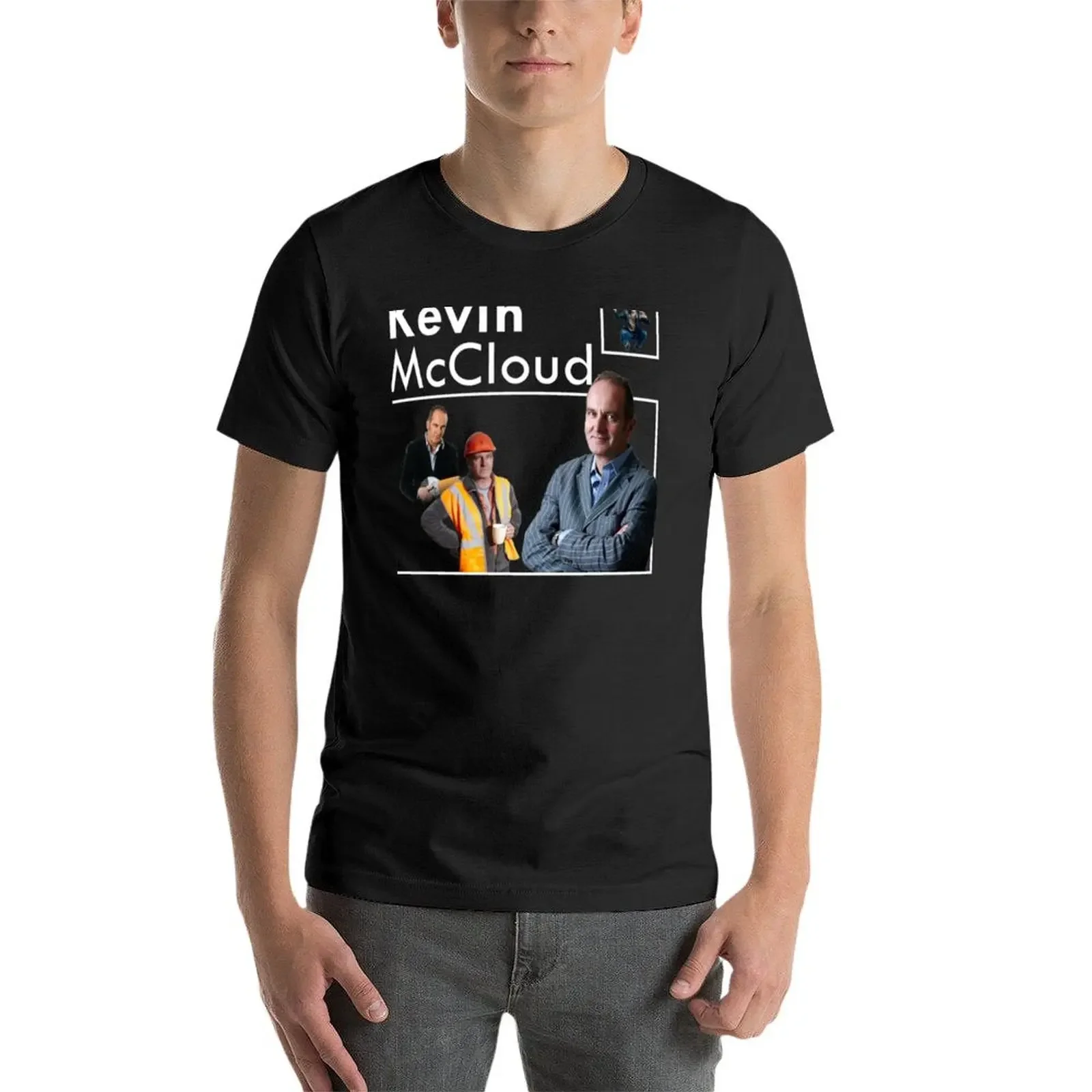 T-shirt Haus McCloud Essential pour homme, haut surdimensionné noir, meme drôle, archive bleu