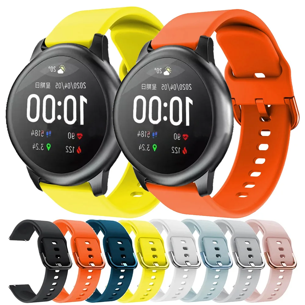 22mm Silicone Watchband Strap For Haylou Solar LS05 Imilab KW66 SW022 Band For Haylou Watch 3 4 4S/RS5 R8 S8 S6/Solar 5/Lite 2