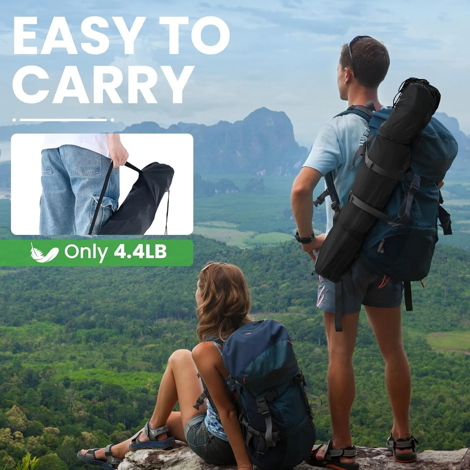 Silla de campamento compacta, paquete de 2, sillas portátiles plegables resistentes para exteriores con portavasos, estuche de transporte para picnic, playa