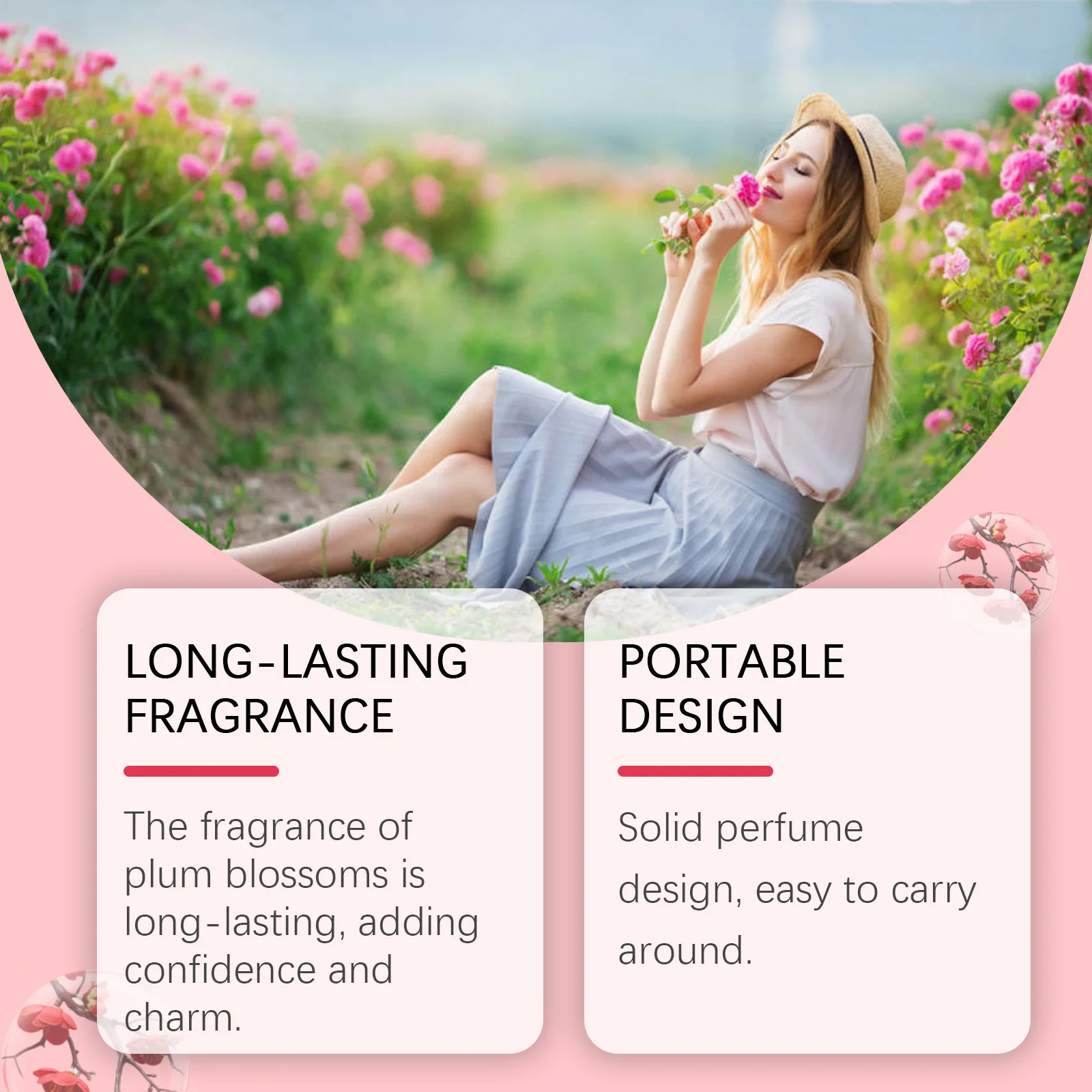 Women Portable Solid Perfume Elegant Female Body Aroma Lasting Fresh Flower Scent Relieve Odor Delight Plum Blossom Solid Balm