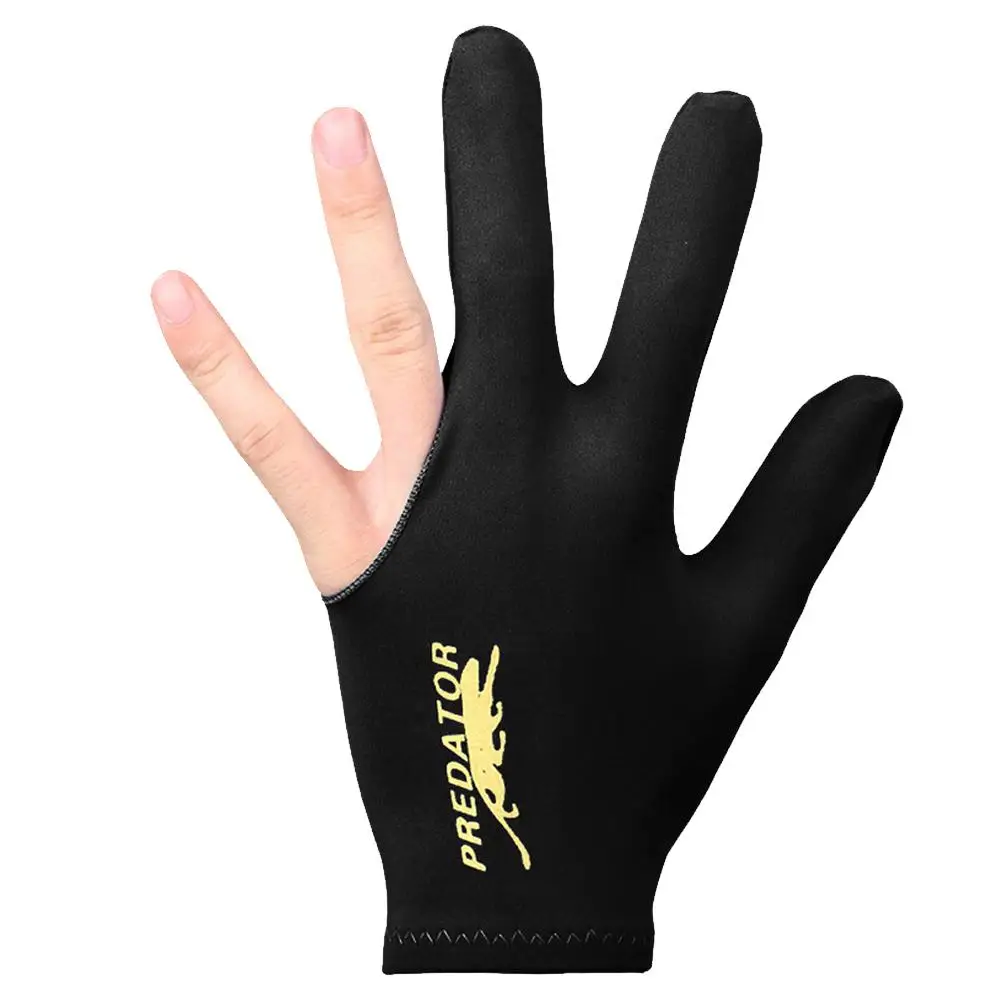 1Pc Black Snooker Billiard Cue Glove Pool Left Hand Open Three Finger Accessory Fitness Accessories For Men and Women