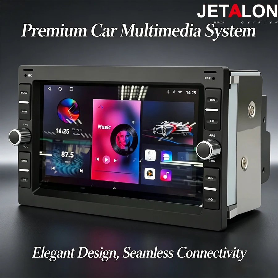 Rádio Multimídia Android 14 de 7″ para VW PASSAT B5 MK4 MK5 SHARAN Jetta Bora Polo TRANSPORT T5 CITI CHICO CarPlay Android Auto