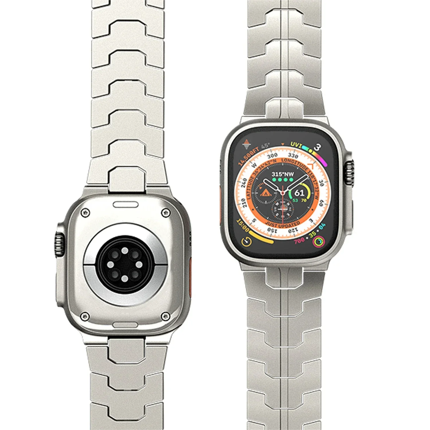 Correa de titanio para Apple Watch 9 Ultra 2 49mm serie 9 45mm 41mm 44mm banda de Metal de lujo para iWatch 8 7 6 5 4 3 SE 42mm 40mm 41mm