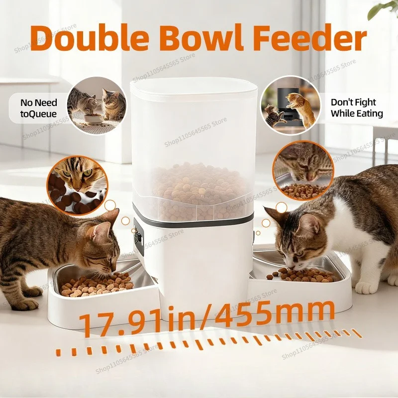 New Automatic Feeder with Double Bowl Sensor Cover, Dustproof, Moisture-proof and Neck Protection