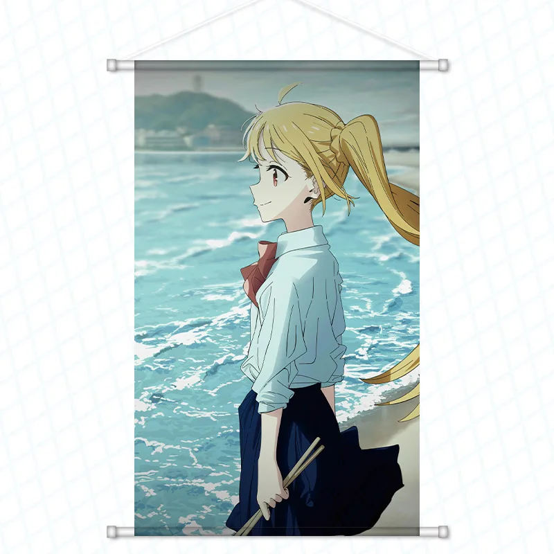 VIKAMA Ocean Blue Sea Girl Anime Wall Hanging Tapestry Summer Beach Art Cloth Poster for Bedroom Living Room Dorm Gift