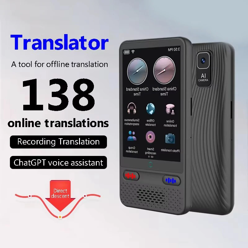 Language Translator AI Translation Support ChatGPT 138 Languages Translation Device Real Time Voice Online Offline Translation