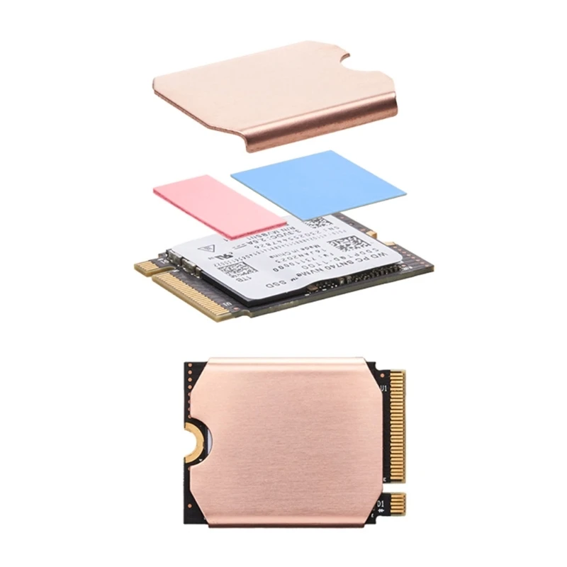 GR Copper Cooling Pad Kit M2 NVME SSD Heat Sink for SteamDeck Game M2 2230 Solid Disk Bronze Cooler Pad