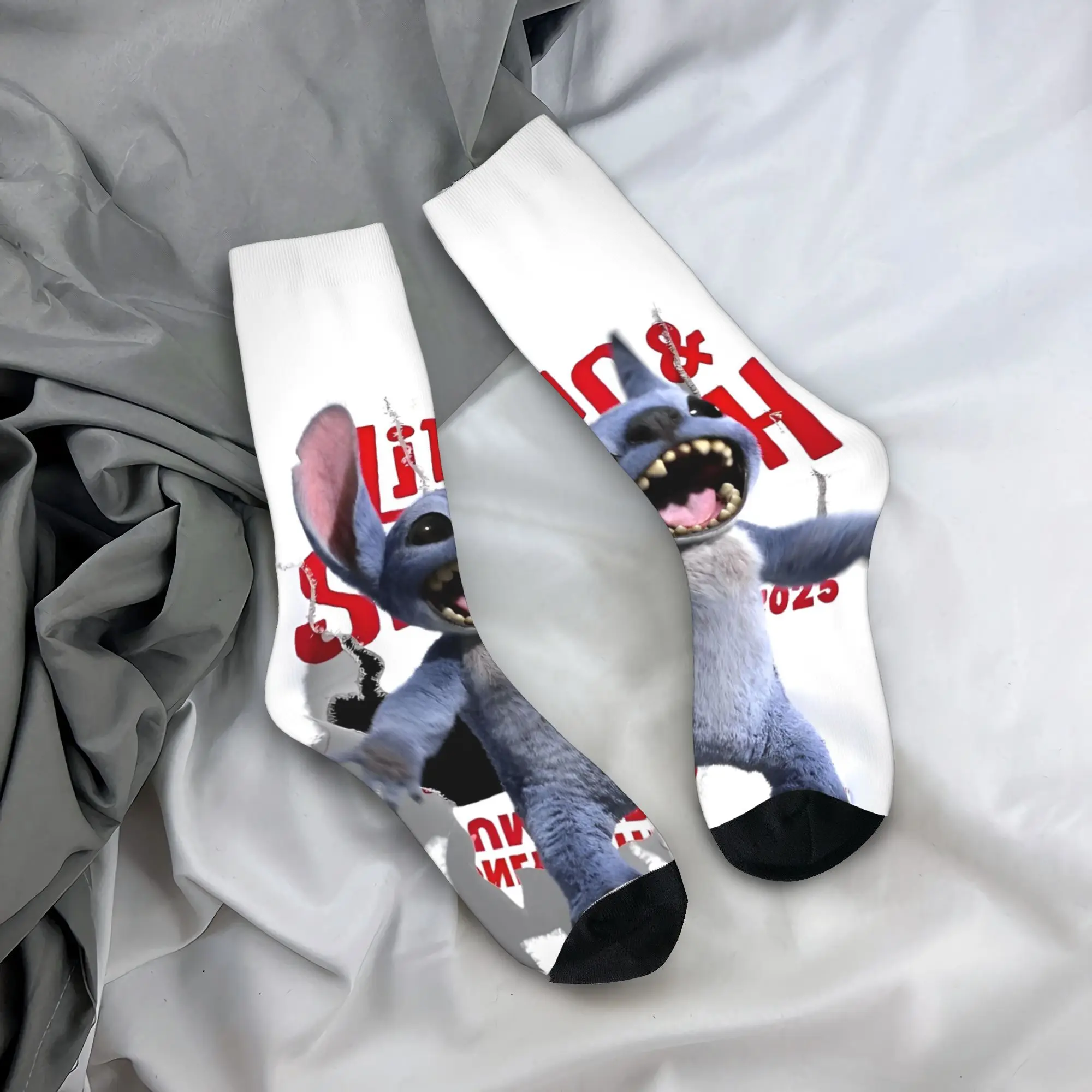 

Men's Women's Lilo and Stitch 2025 Socks Warm Funny Happy Socks High Quality Accessories Middle Tube Stockings Birthday Present