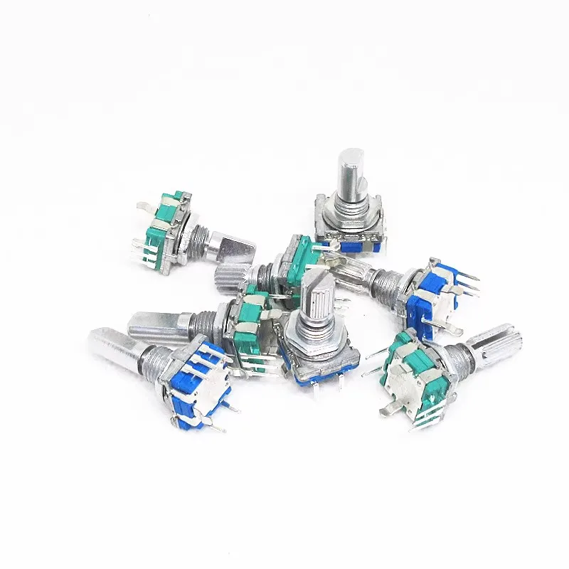 1PCS EC11 rotary encoder coded switch EC11 digital potentiometer with switch five-pin handle length 20MM 15MM