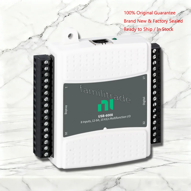 NEW National Instruments USB-6008 779051-01 DAQ Device In Stock 8AI 12Bit 10kS/s 2AO 12DIO USB Multifunction I/O Original Box