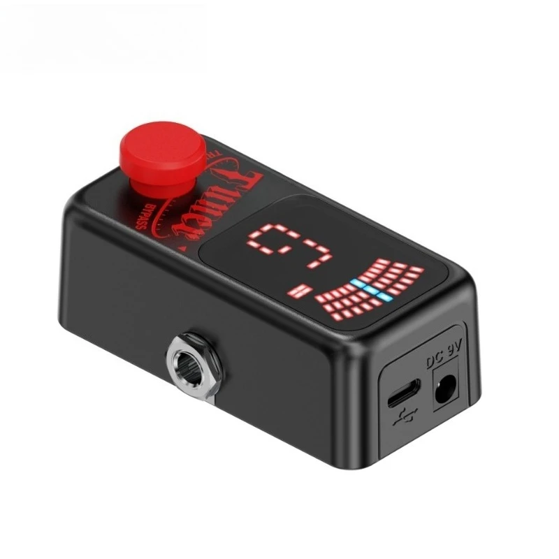 Pedal tuner, electric guitar bass tuning mono-effect device, silent tuning lossless pass-through