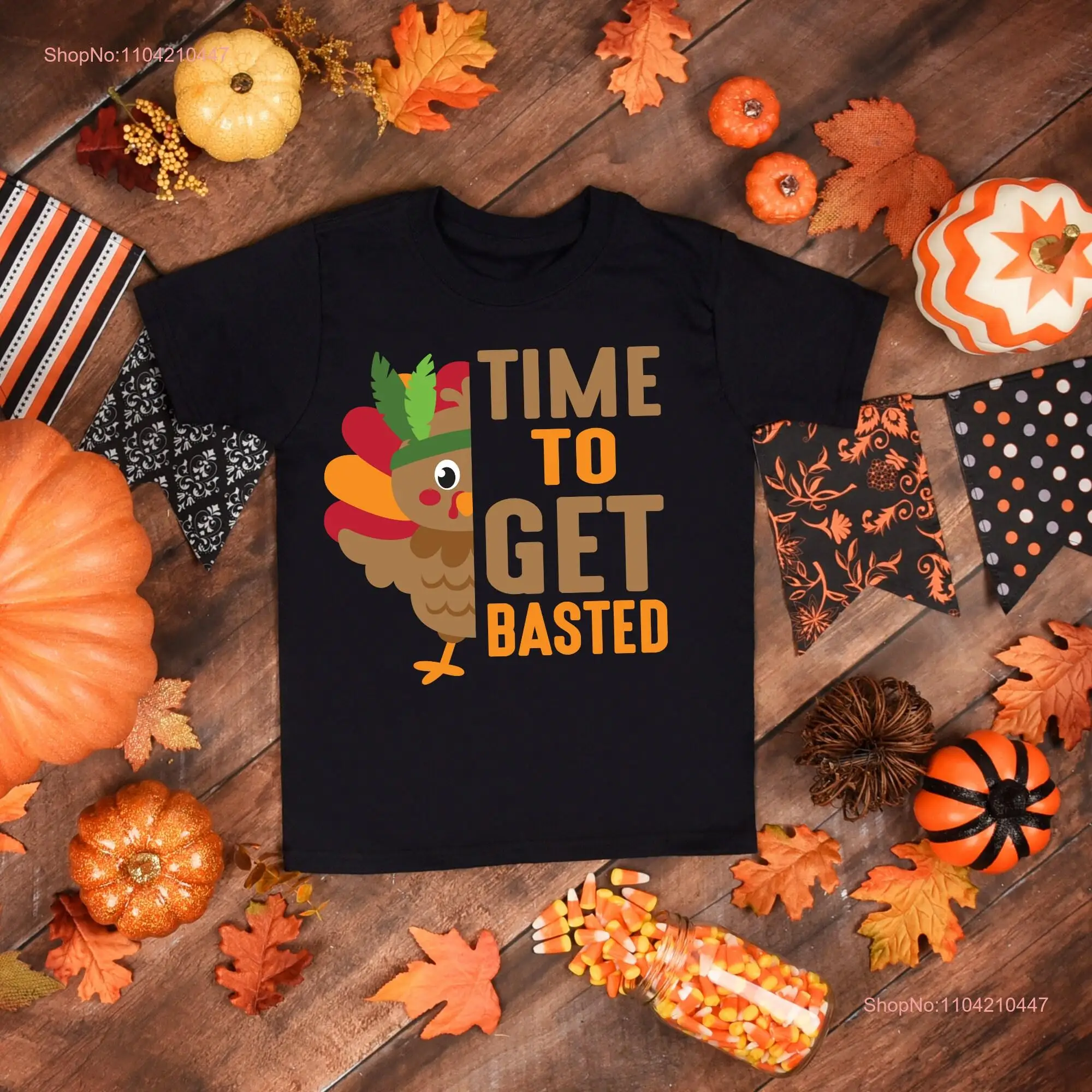

Футболка Time To Get Basted на День Благодарения, осенняя забавная ужин от The Right Value Shop с длинными или короткими рукавами
