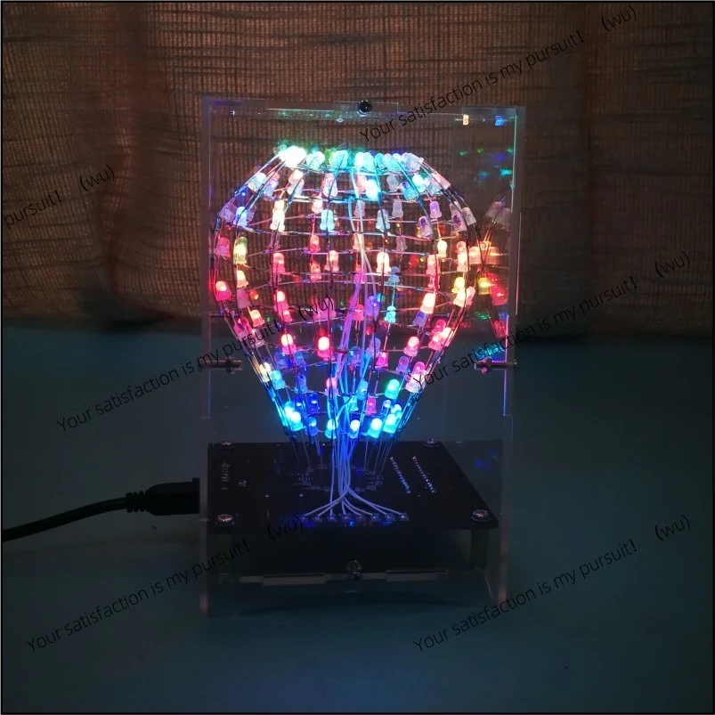Ping An Fruit Light Cube DIY Kit Colorful LED Music Spectrum Creative Electronic Welding Production Parts Component Package