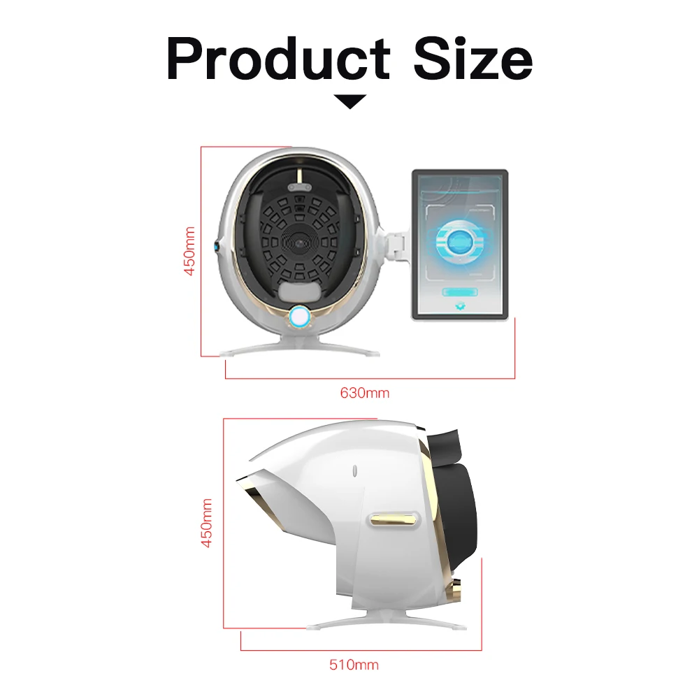 最新のポータブルAIマジミラー モジ スキンアナライザー 3D顔スキャナー 肌分析機 顔肌分析機