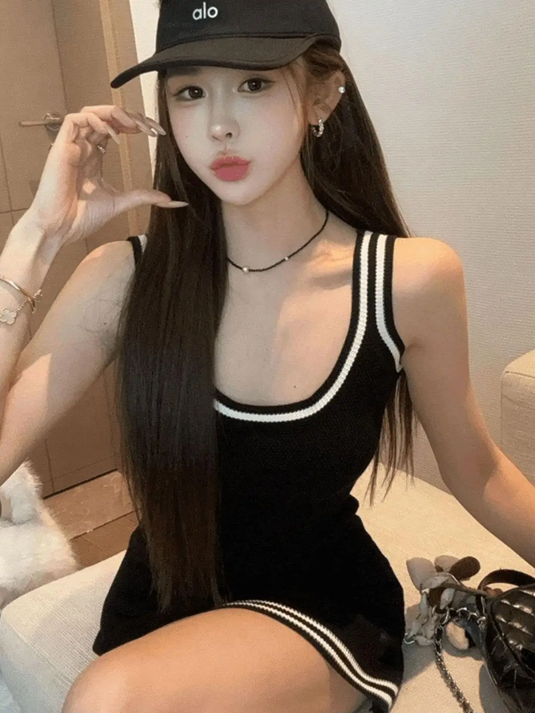 Kleur Blo Svel Gebreid ter Dr Dames Hoge Taille Slim Fit Rok Zomer Nieuwe Sle Pendelen Koreaanse versie