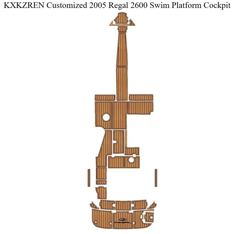 KXKZREN Custom 2005 Regal 2600 Swim Platform Cockpit Marine EVA Foam Deck Sheet Mat Self Adhesive Yacht Faux Teak Flooring Pad
