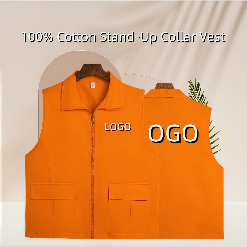 

New Cotton Outdoor Sleeveless Thin Breathable Vest Event Volunteer Vest Universal Men And Women Work Vest Customized Logo