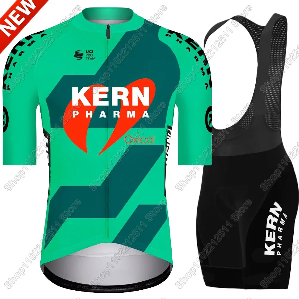 

Kern Pharma Team 2025 Комплект велосипедного трикотажа Летняя мужская одежда для велосипеда Рубашки для шоссейного велосипеда Костюм Шорты для велосипедного нагрудника MTB Ropa Maillot