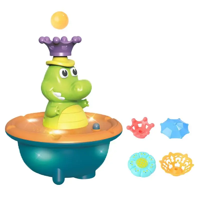 

Children Bath Water Spray Toy Cute Crocodile Sprinkler Rotating Floating Swimming Pool Bathing Bathroom Bathtub Toys For Baby