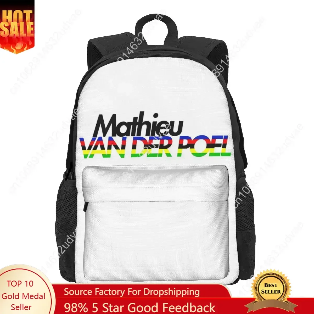 Mathieu Van Der Poel CX World Champion Backpacks Bookbag School Bags Rucksack Laptop Rucksack Shoulder Bag