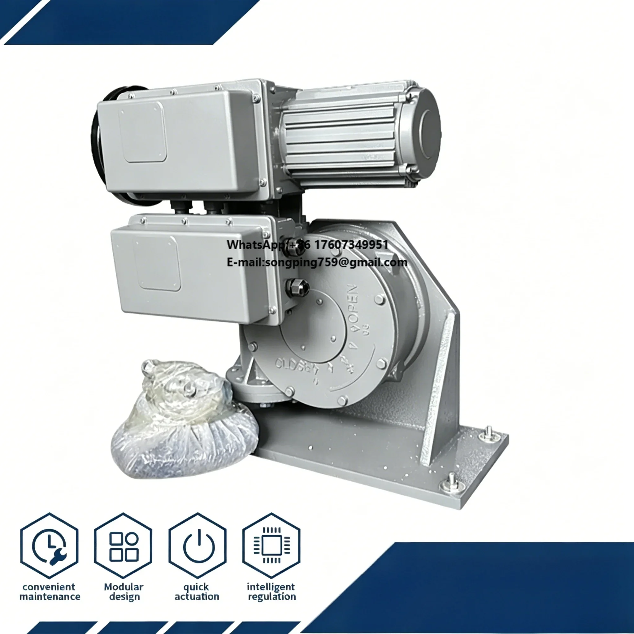 YMB+R10 YMB+R25 Multi Turn Electric Actuator ISO5211 Remote DC4-20mA signal Absolute Coding Technology Marine & Offshore Systems