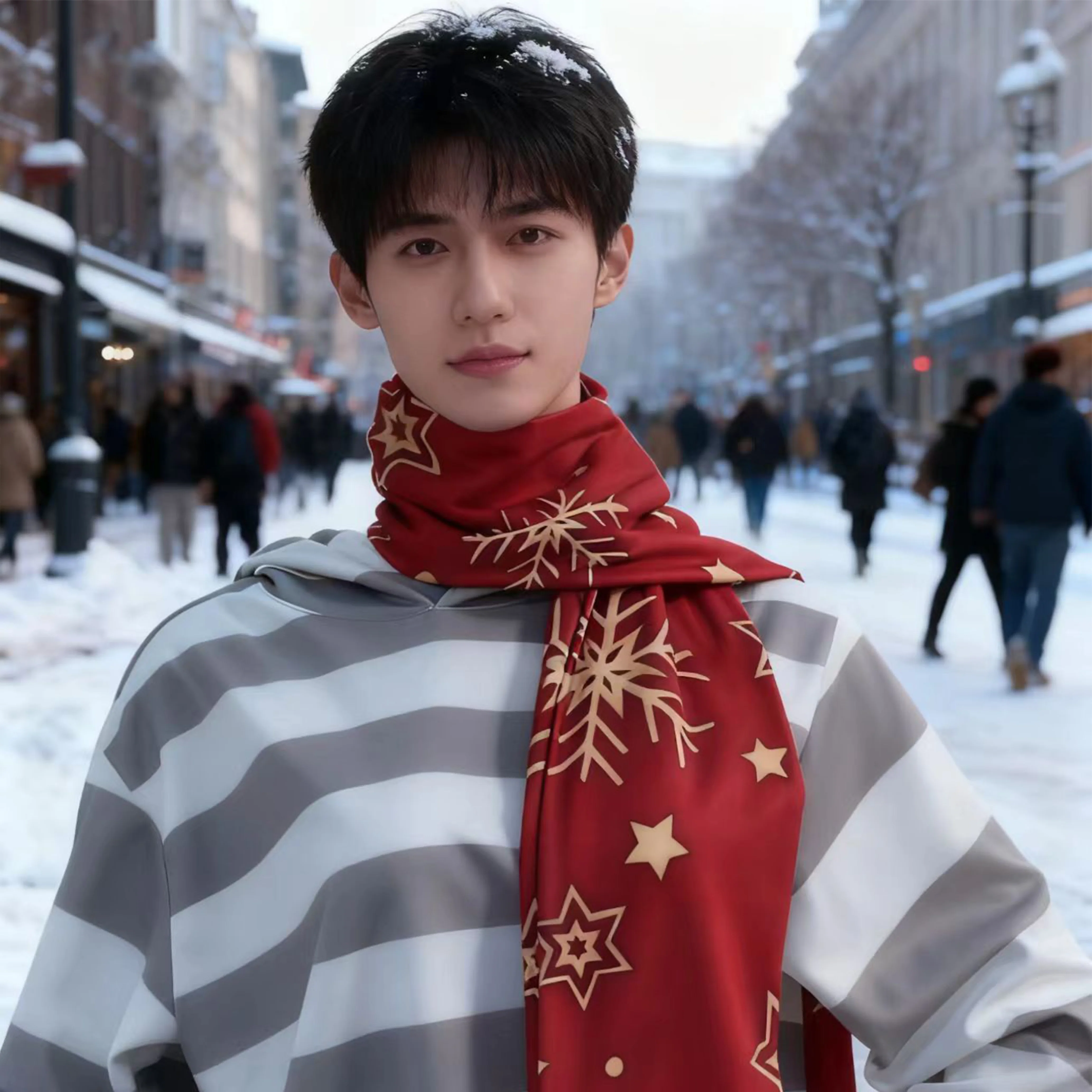 

Женский кашемировый шарф на заказ с рисунком, мягкий и теплый на шею, осенне-зимний товар для индивидуального наряда.