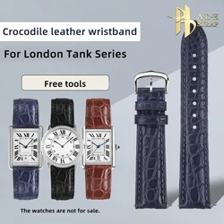 High Quality Crocodile Leather Bracelet For Cartier Tank London W5200005 WSTA0030 Watchband Quick Release Watch Strap16 17 20mm