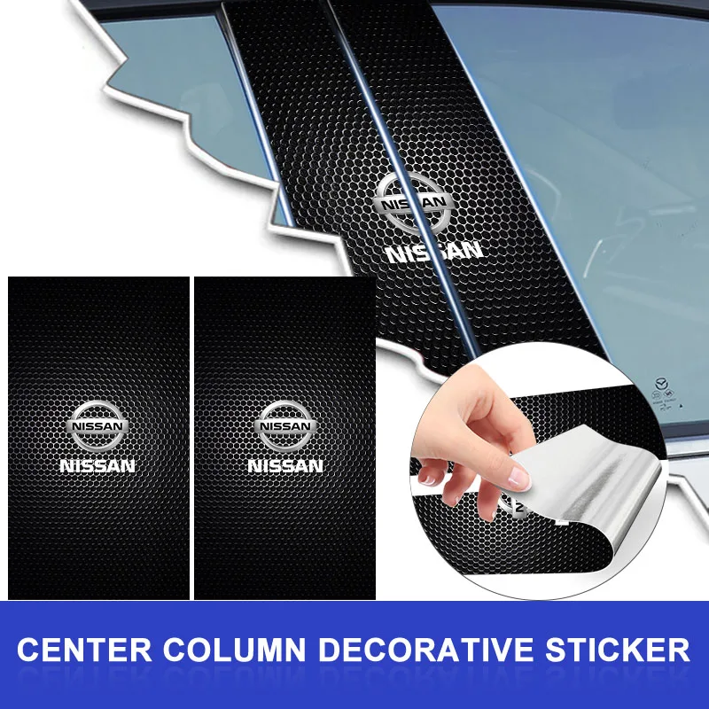 Emblema do carro centro pilar adesivo porta automática adesivos decorativos para nissan tiida sylphy teana x trail t30 t32 almera qashqai j10