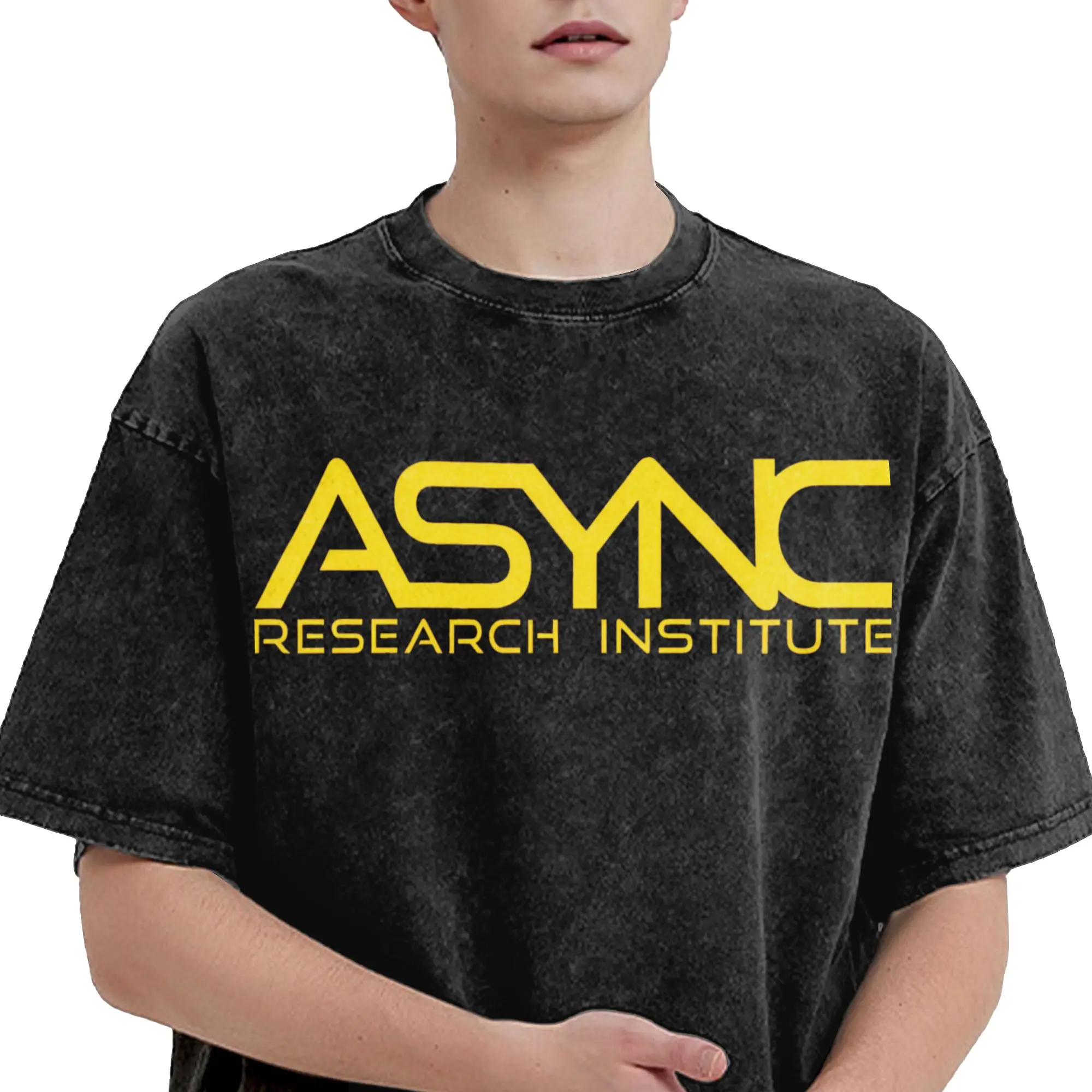2026 Backrooms ASYNC Sign 2026 Horror Movie Washed T Shirts Outfit Oversize T-Shirt  Men Women Tees