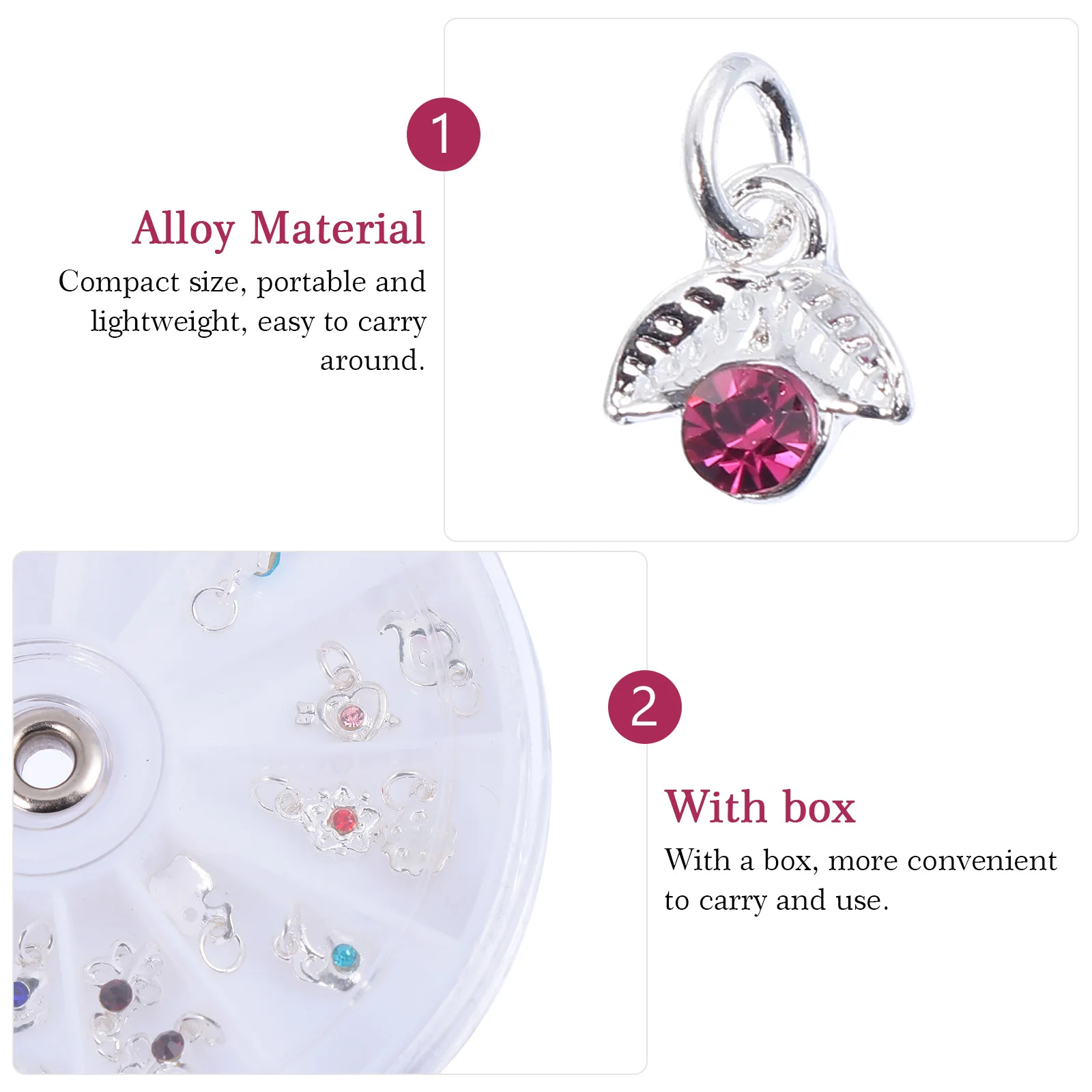 

1 Set Nail Pendant Charm Kit Compact Portable Alloy Drill Tool For Manicurists Dangle Charms Jewelry Piercing Decorations Nail