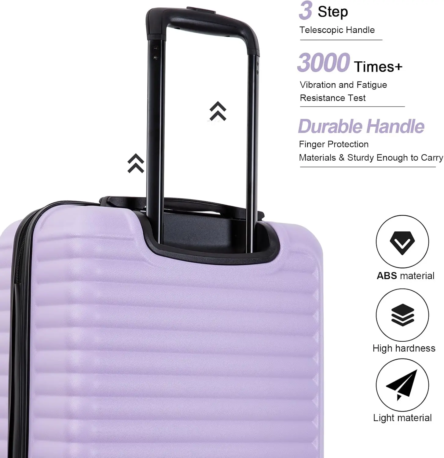 Leve Hardside Mala com rodas Spinner, bagagem de bagagem, lavanda 2"