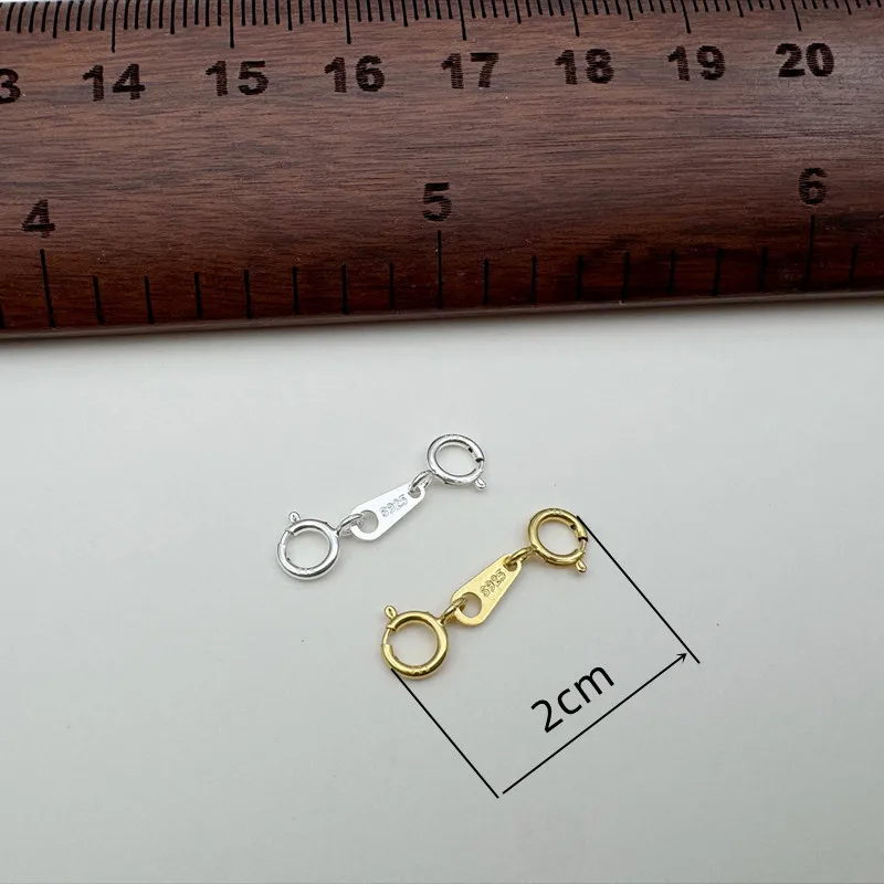 1Set Solid 925 Sterling Silver 5mm Double-Headed Spring Clasp Lobster Connector DIY Jewelry Accessories Making