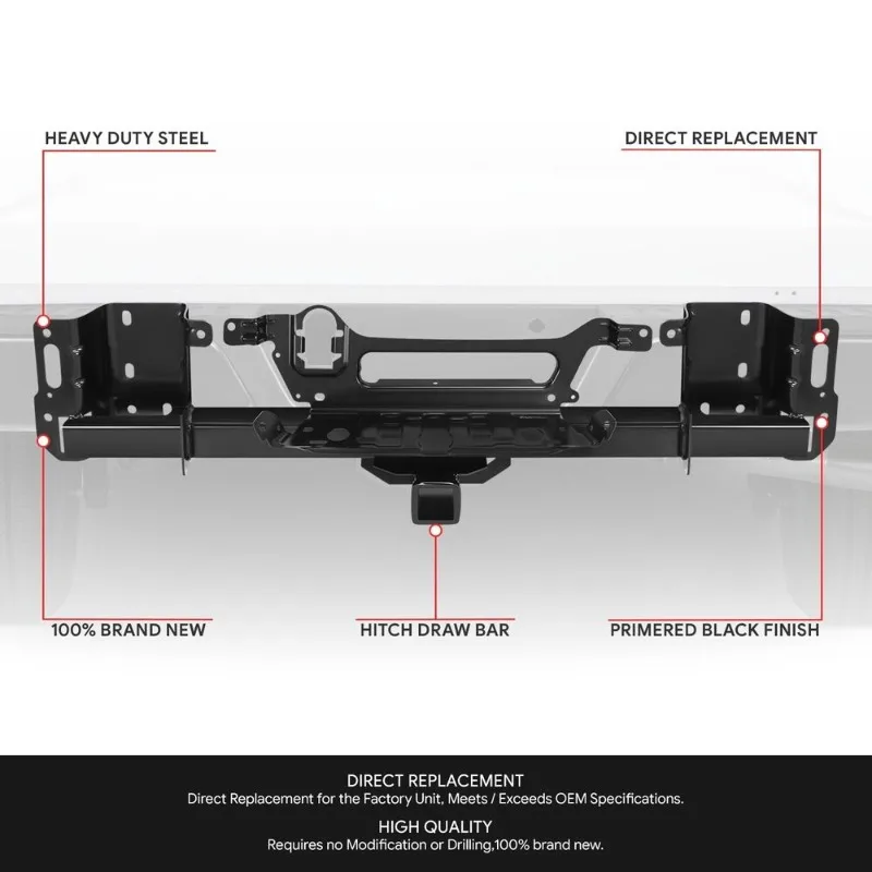 US For 15-23 F150 Rear Bumper Reinforcement Steel w/Towing Package Hitch Receiver