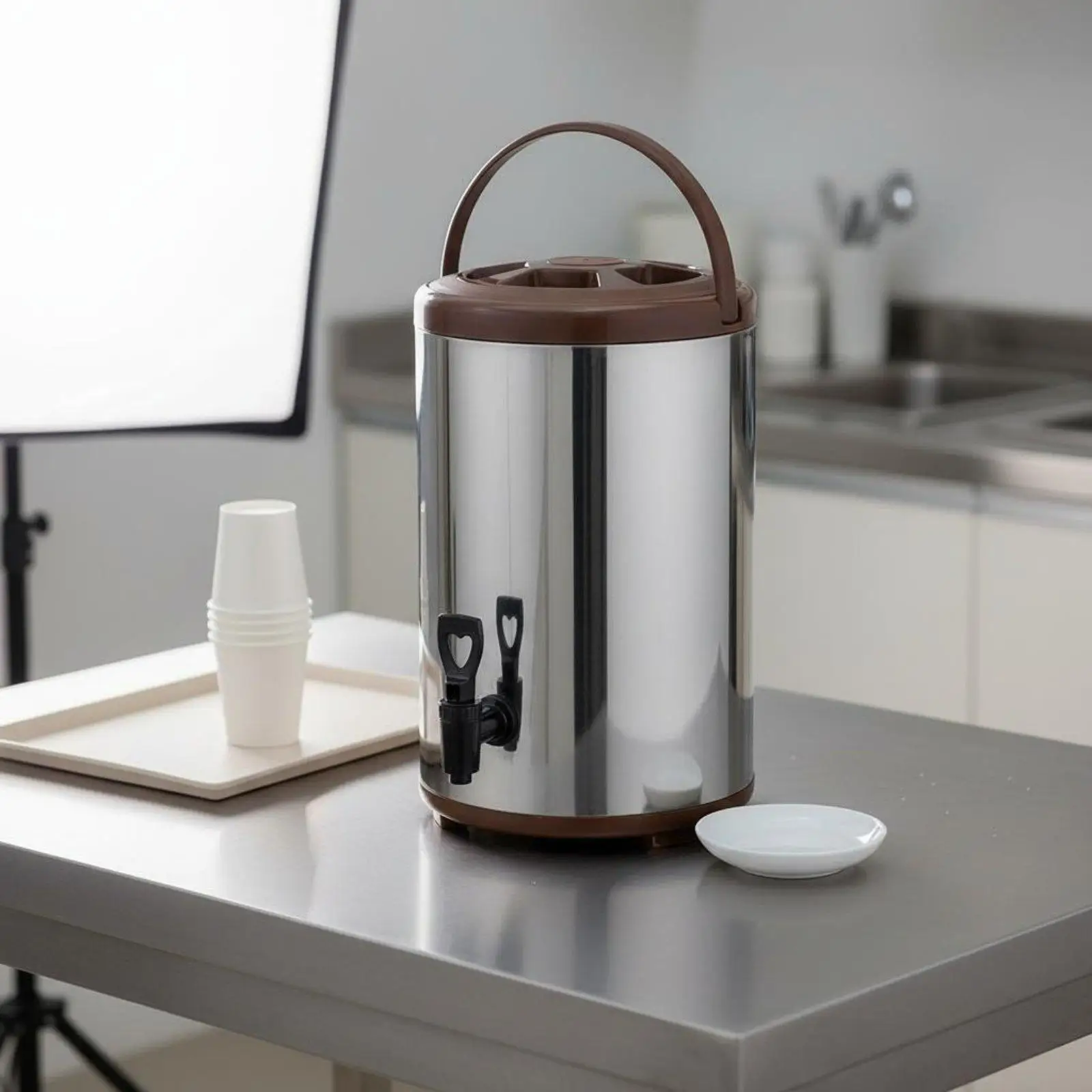 Commercial Milk Tea Container Heavy-Duty Handle Insulated Drink Barrel with